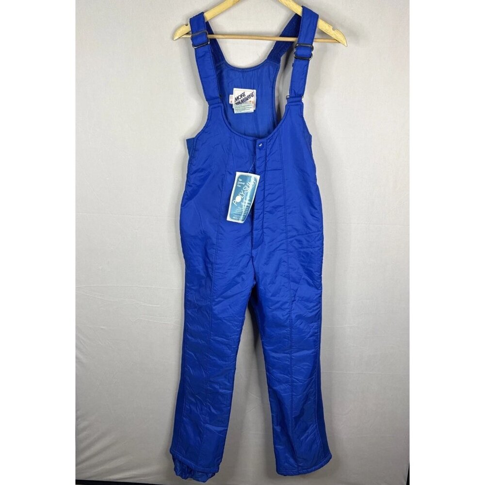 Vintage Mont Tremblant Cortina Ski‎ Bibs Men M Blue Insulated Snow Pants NWT 70s